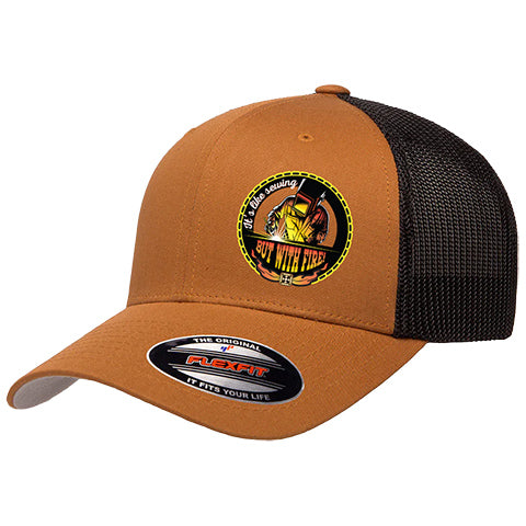 Sewing with Fire Flex-Fit Trucker Hat